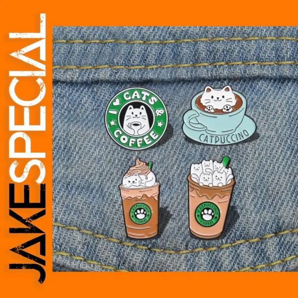 Cute Cat Pines Enamel Brooch for Kids