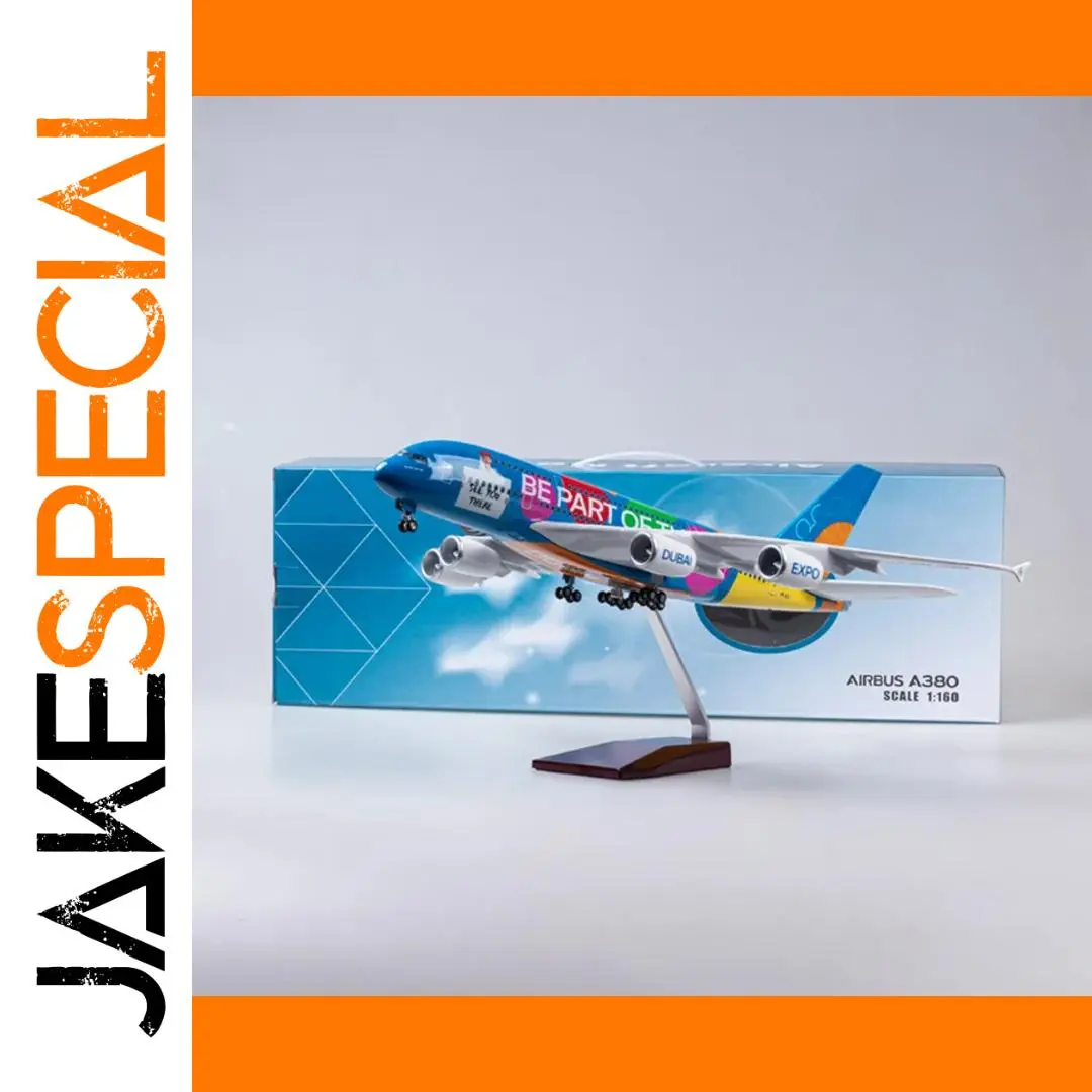 A380 UAE Model Airplane with Lights and Wheels 1 A380 UAE Model Airplane with Lights and Wheels