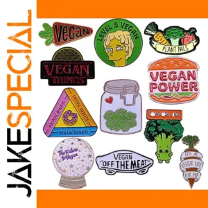 Vegan Plant Pals Enamel Pin Brooch