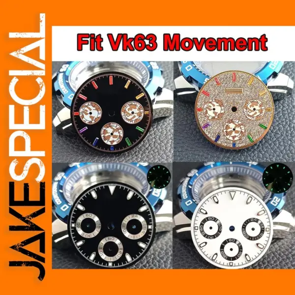 VK63 Luminous Watch Dial for 39.3mm Case