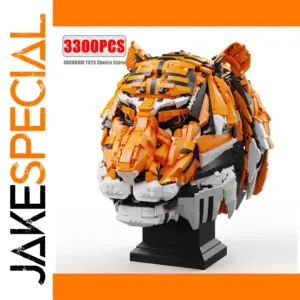 3300Pcs Tiger Head Building Blocks Model