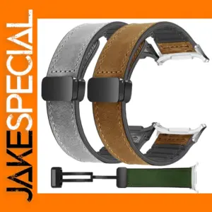 Magnetic Leather-Silicone Strap for Samsung Galaxy Watch 7 Ultra 47mm