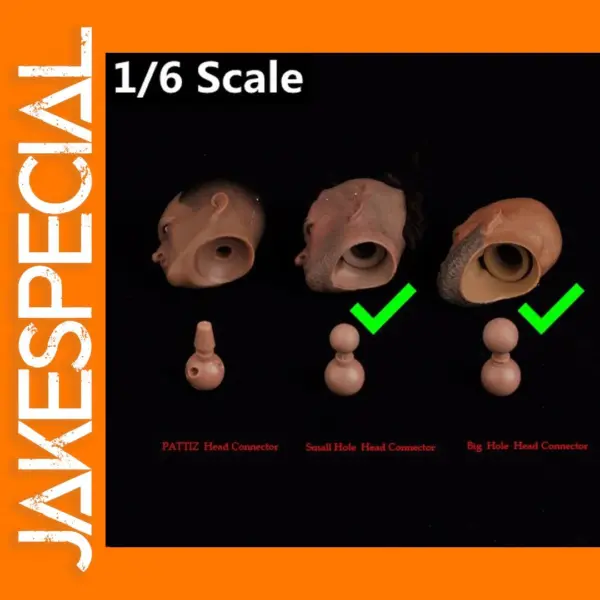 1/6 Scale Action Figure Neck and Foot Connectors