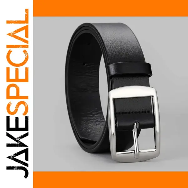 Luxury PU Leather Men’s Belt with Metal Pin Buckle