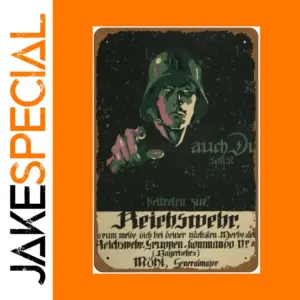 German WWI Propaganda Tin Sign 8x12 Vintage Decor