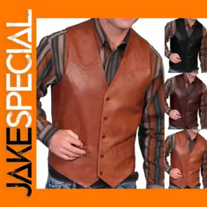 Men's Plus Size Vintage Leather Vest S-5XL
