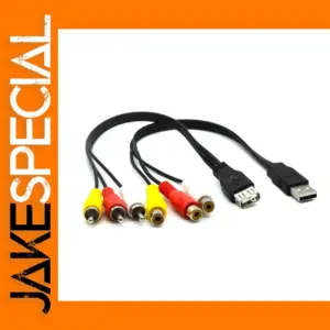 USB Male to 3 RCA Female Audio Video Adapter