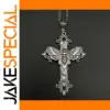Gothic Cross Moth Pendant Necklace 50cm