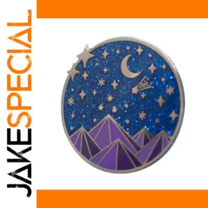 Starry Night Moon and Stars Brooch