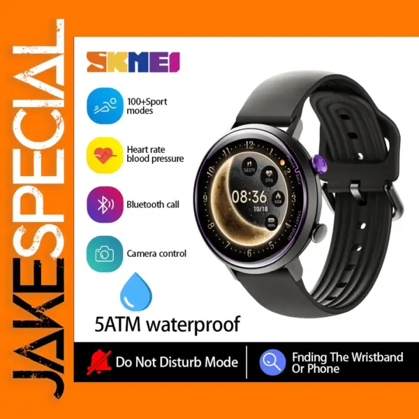 SKMEI 5ATM Waterproof Smartwatch with AMOLED Display