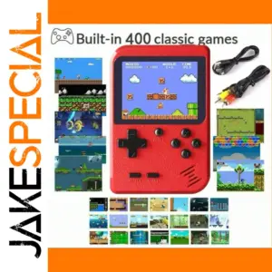 Red Retro Handheld Game Console with 400 Built-in Games