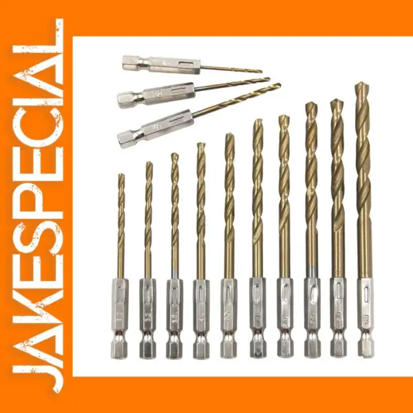 13pc Titanium Plated Twist Drill Bit Set