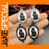4pcs Gothic Black Cat Cameo Charms