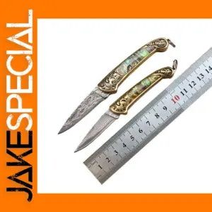 Damascus Steel Mini Folding Knife for Outdoors