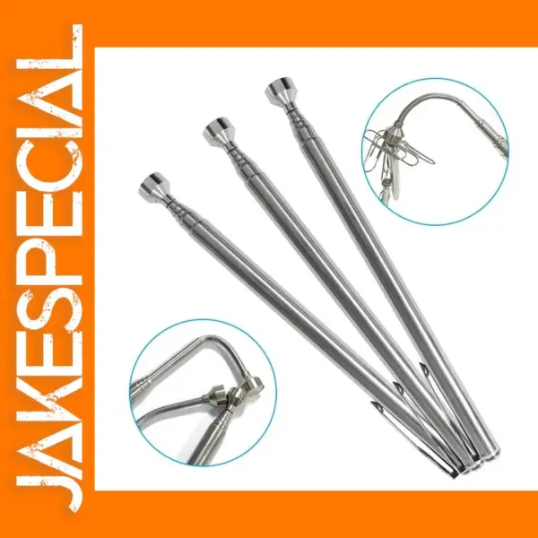 Rotatable Silver Magnetic Pickup Tool