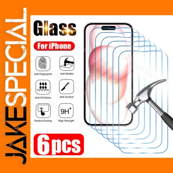 6-Pack Tempered Glass for iPhone Models