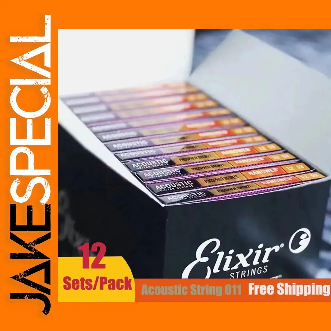 12-Pack Elixir NANOWEB Guitar Strings for Acoustic/Electric 1 12-Pack Elixir NANOWEB Guitar Strings for Acoustic/Electric