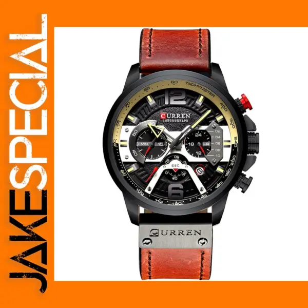 CURREN Men's Chronograph Leather Wristwatch