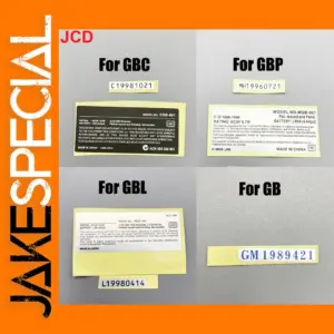 Game Console Label Stickers for GameBoy Models