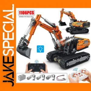 Remote-Controlled Excavator Building Blocks Set