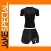 Men's Printed Gym Top and Shorts Set