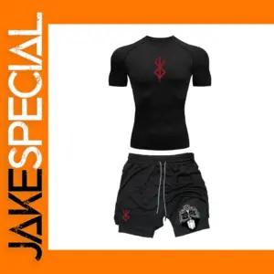 Men's Printed Gym Top and Shorts Set