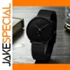 Ultra Thin Black Stainless Steel Watch