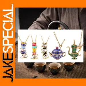 Enamel Tea Cups Necklace for Women