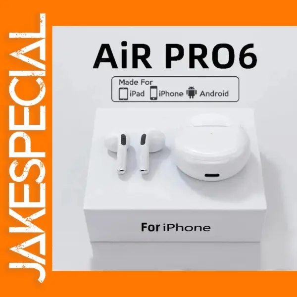 Pro 6 TWS Bluetooth Earphones for iPhone