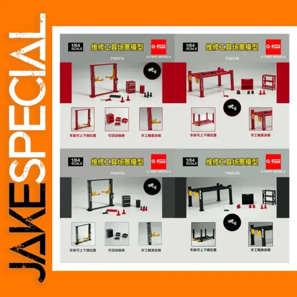1/64 Diecast Metal Car Maintenance Tool Set