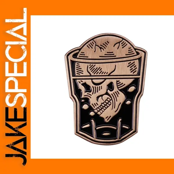 Whiskey Skull Enamel Lapel Pin for Collectors