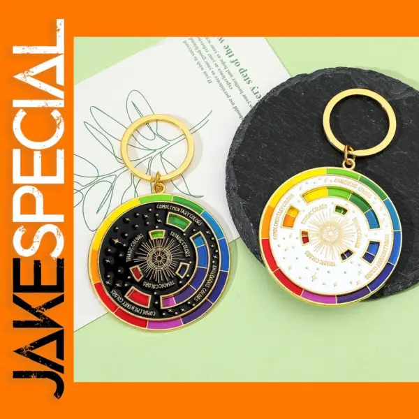 Antique Finish Color Wheel Keychain for Artists