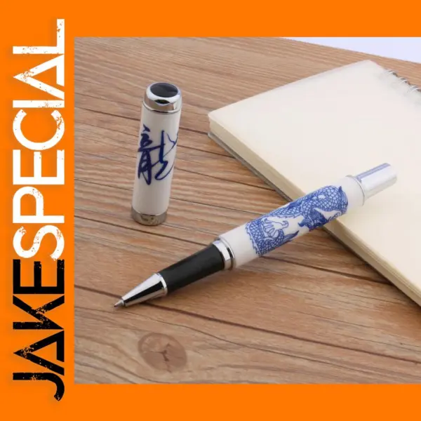 Ceramic Dragon Blue White Ballpoint Pen