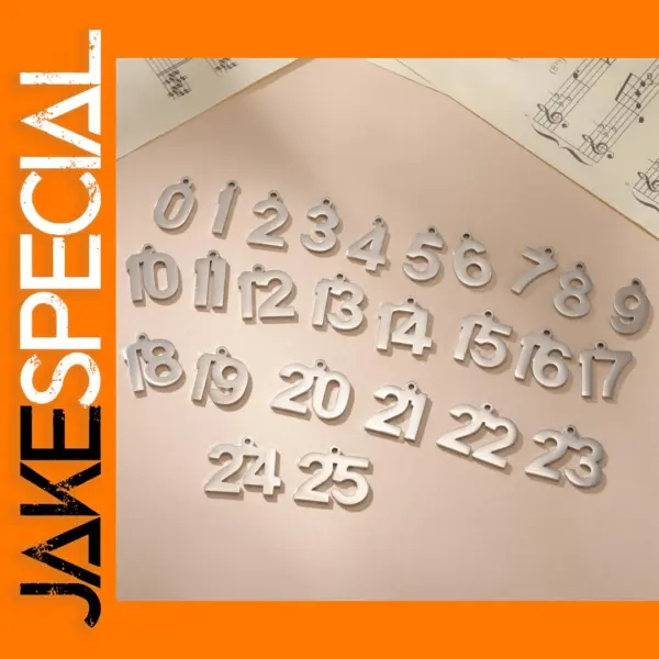 0-25 Stainless Steel Number Charms Set of 5