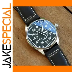 Vintage Pilot Quartz Watch for Men 44mm Sapphire