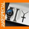 3PC Men's Quartz Watch Set with Bracelet