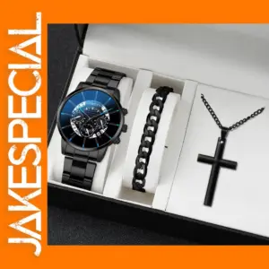 3PC Men's Quartz Watch Set with Bracelet