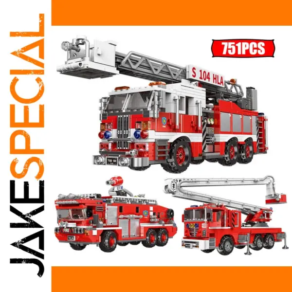 Fire Truck Building Blocks Set for Kids