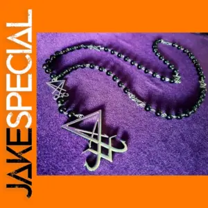 Luciferian Gothic Rosary Necklace with Heart Pendant
