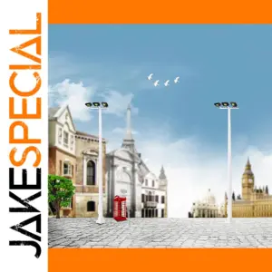 5pcs N Scale Plaza Lampposts with LEDs