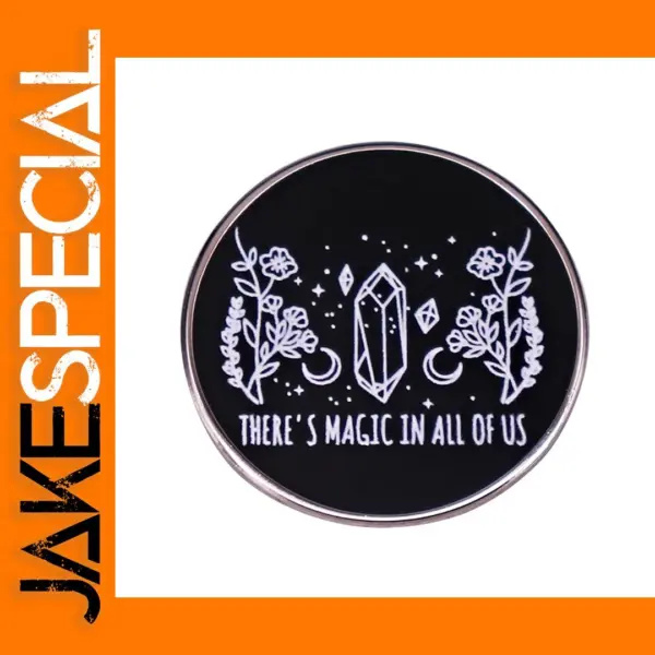 Witchy Crystal Badge Brooch Magic Design