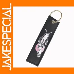 Embroidered Fish Flower Keychain with Ring