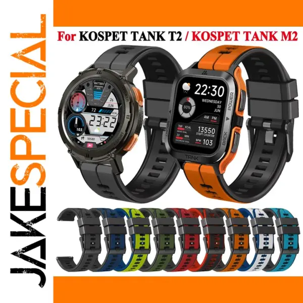 22mm Silicone Watch Strap for KOSPET TANK T2 M2