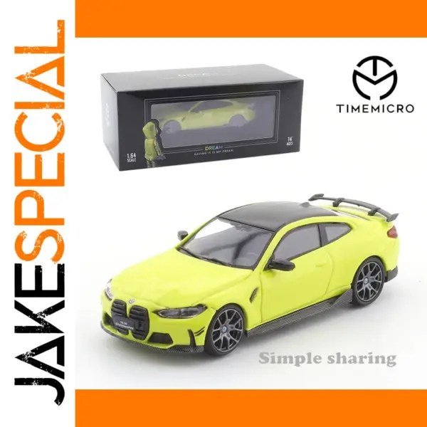 1:64 Scale Yellow BMW M4 Diecast Car Model