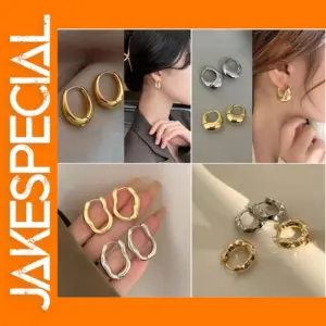 Vintage-Inspired Copper Alloy Hoop Earrings