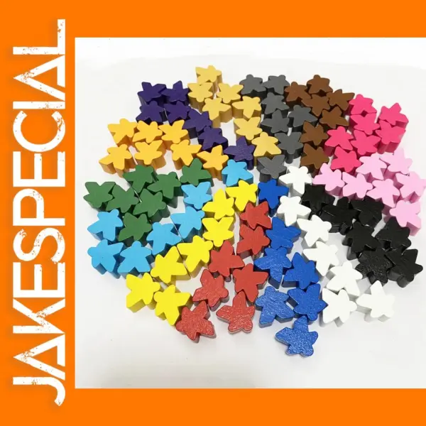 100PCS 16mm Wooden Meeples for Tabletop Games