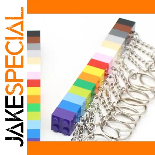 Colorful 2x3 Building Block Keychains Set