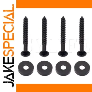 15mm Black Guitar Bass Neck Ferrules Set of 4