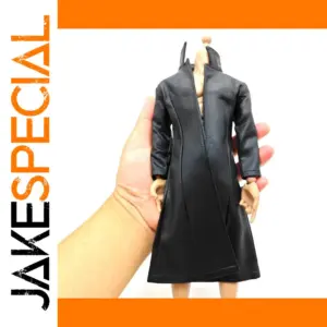 1/6 Scale Black PU Leather Windbreaker for Action Figures