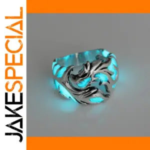 Luminous Gothic Dragon Men's Ring